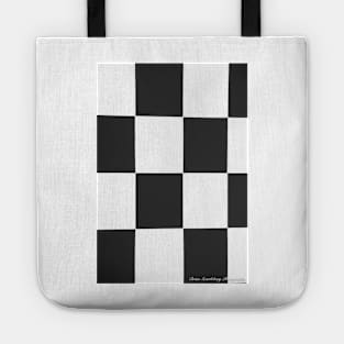 Black and white square check pattern for impact or effect. Tote