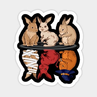 BUNNY REFLECTION WATER HALLOWEEN Magnet