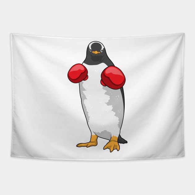 Penguin Boxer Boxing gloves Tapestry by Markus Schnabel