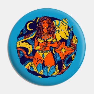 Orange Blue Aries Beauty Pin