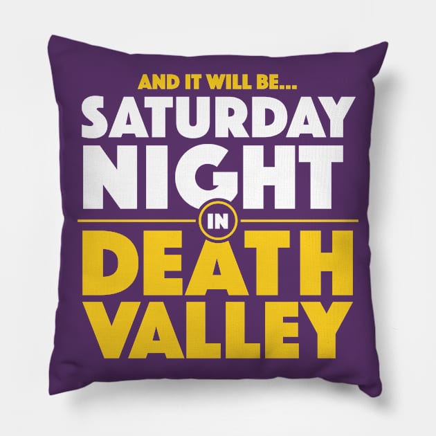 Saturday Night in Death Valley | Louisiana Football Gameday Pillow by SLAG_Creative