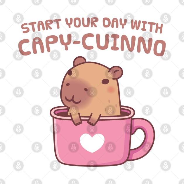 Cute Capybara Start Your Day With Capyuccino Coffee by rustydoodle