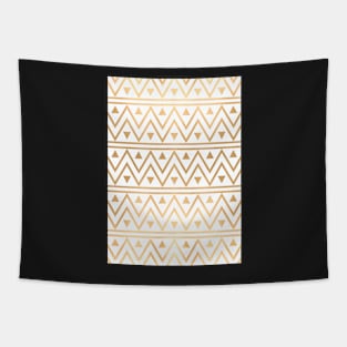 White & Gold Chevron Pattern Tapestry