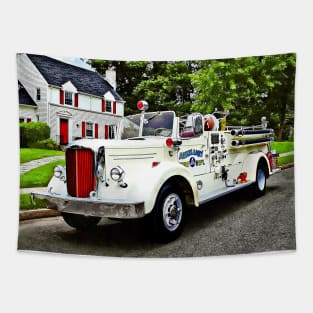 Firemen - White Fire Truck Tapestry