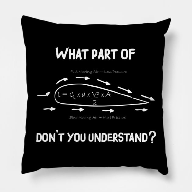 What Part of do You Not Understand ? magic flight Pillow by Pannolinno