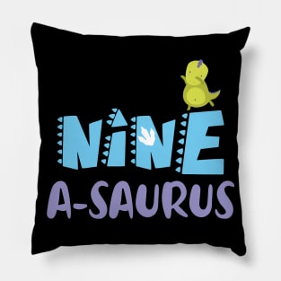 Family Dinosaur Matching 9th Birthday Nine-A-Saurus Gift For Boys Kids toddlers Pillow