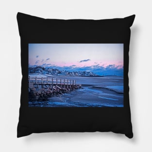 Frosty Morning On Good Harbor Beach Gloucester Ma Pillow