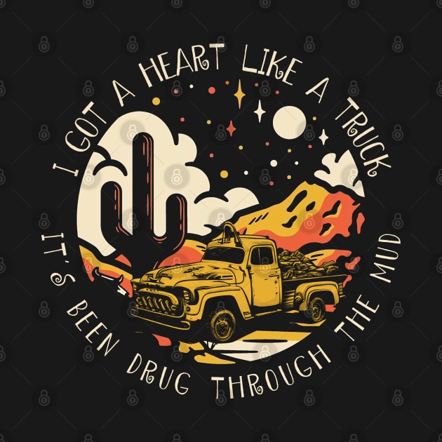 Vintage I Got A Heart Like A Truck Lover Gift by DesignDRart