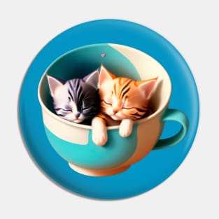 Kittens in cup Pin