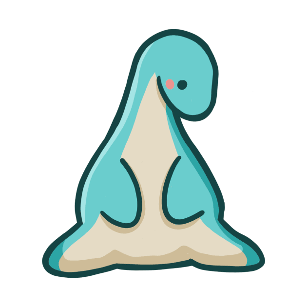 Cute long neck sitting, dino, dinosaur - Dino - T-Shirt | TeePublic