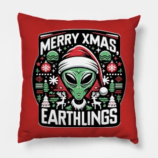 Alien Christmas Pillow