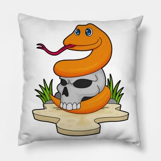 Snake with Skull Pillow