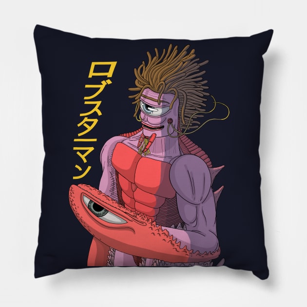 Anime Lobster Pink Man Pillow by samualweinberg