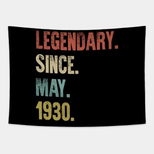 Retro Vintage 90th Birthday Legendary Since May 1930 Tapestry