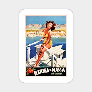 MARINA DI MASSA Apuania ENIT Vintage Italian Travel Art Magnet