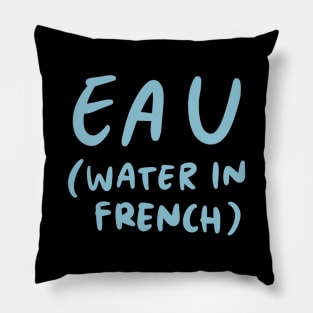 Eau - Water in French (French Language Linguist) Pillow