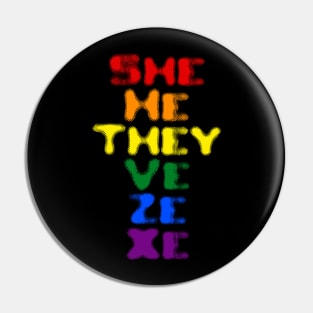 LGBT Non Binary Pronouns They Flag Pin