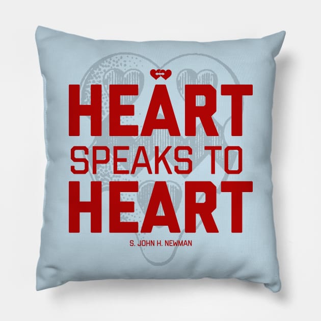 Heart Speaks to Heart Newman red Pillow by TheCatholicMan