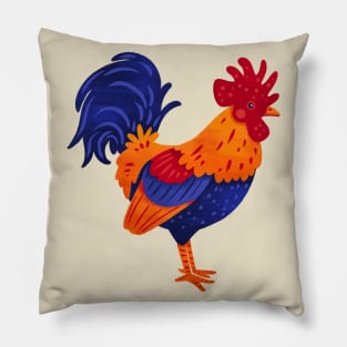 Rooster Illustration Pillow
