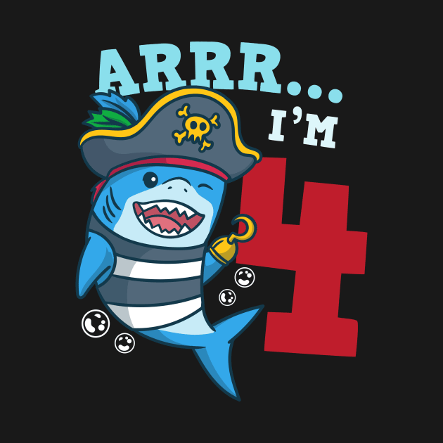 4th Birthday Pirate Shark by KAWAIITEE