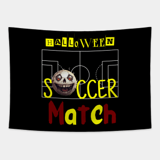 Halloween Soccer Match Tapestry