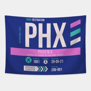 Phoenix (PHX) Airport Code Baggage Tag Tapestry