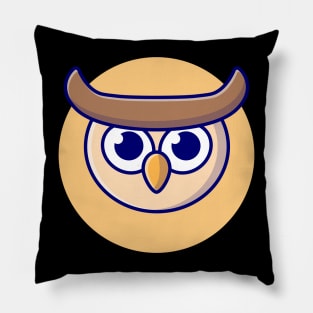 Cute Owl Cartoon Vector Icon Illustration (3) Pillow