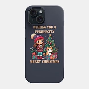 I Love Coffee Christmas And Cats, Cat And Coffee Phone Case