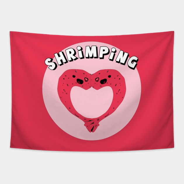 Shrimp Love Tapestry by N1L3SH