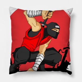 ninja pose with sword Pillow