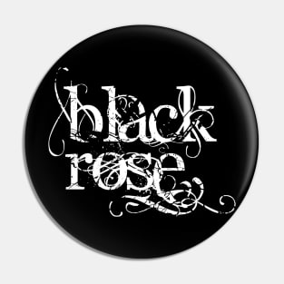 Black Rose Typography Pin