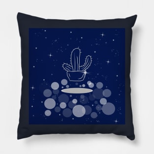 cactus, indoor flower, flower, plant, nature, interior, holiday, space,  galaxy, stars, cosmos, Pillow