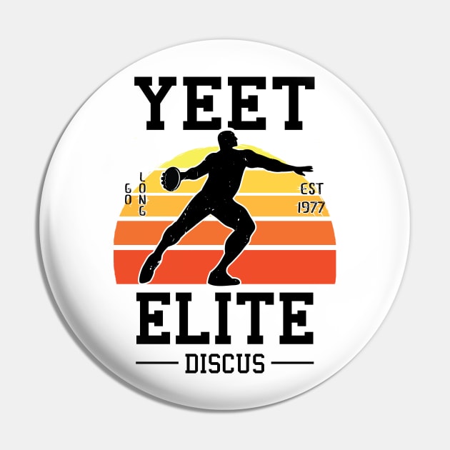 Yeet Elite Discus Athlete Retro Track N Field Athlete Pin by atomguy