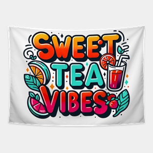 Funny sweet tea quote with a vintage look for women and girls iced tea lovers Tapestry