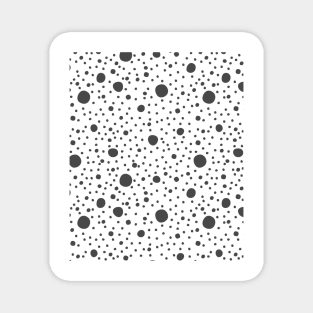 Black Circles in Space | Abstract Art Design | Black and White Magnet