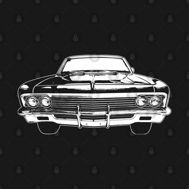 White 1966 Chevy Impala SS Sketch Art by DemangDesign