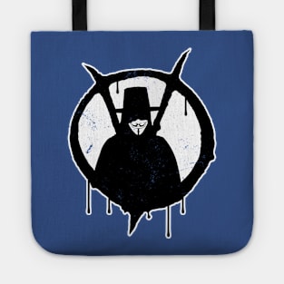 V For Vendetta Guy Fawkes Spraypaint Stencil Tote