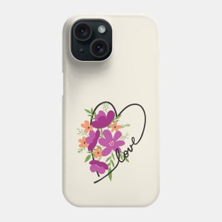 Floral Heart Love Letters for Flower Lovers Phone Case