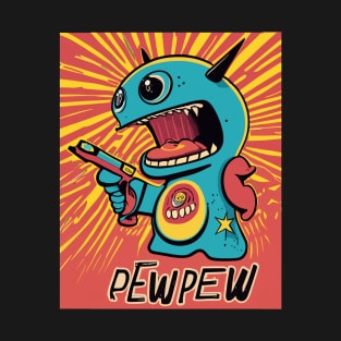 Pew Pew Robot Alien T-Shirt