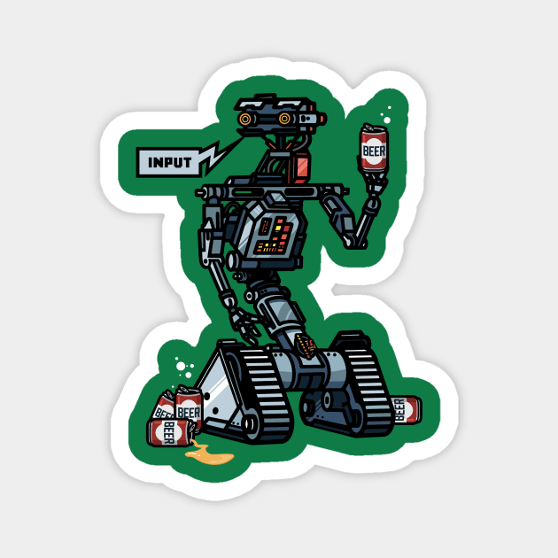 Short Circuit Johnny 5 Beers Magnet by stayfrostybro