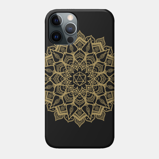 D20 Dice Critical Hit Mandala - Dungeons And Dragons - Phone Case