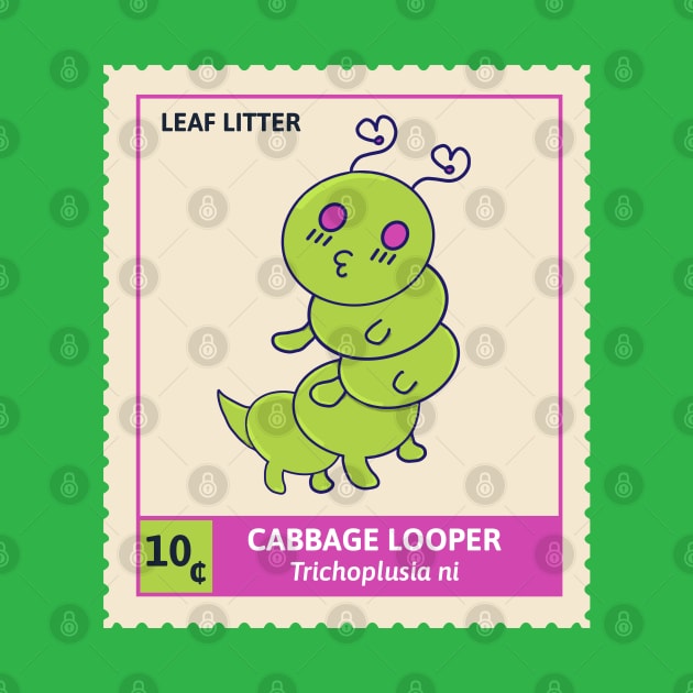 Kawaii Cute Grub, Cabbage Looper - Stamp Collection, Grub by vystudio