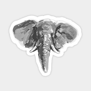 Elephant lovers Black and White Magnet