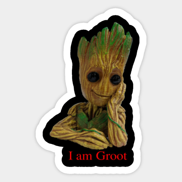 I AM GROOT Groot Sticker TeePublic