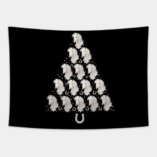 White Horses Christmas Tree Tapestry