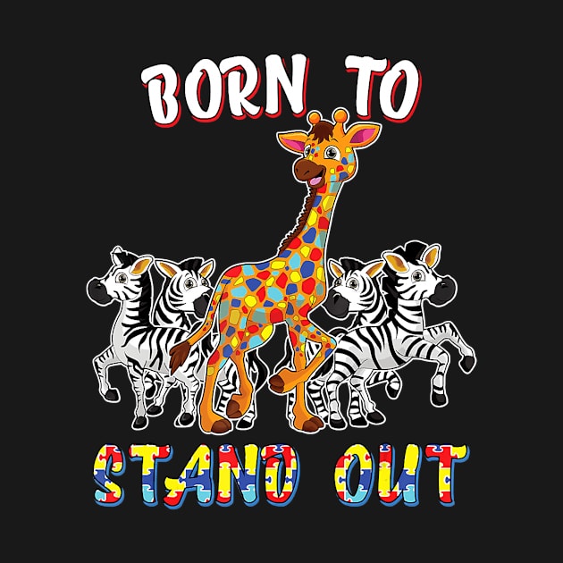 Autism Awareness Born To Stand Out Giraffe Puzzle by SabraAstanova