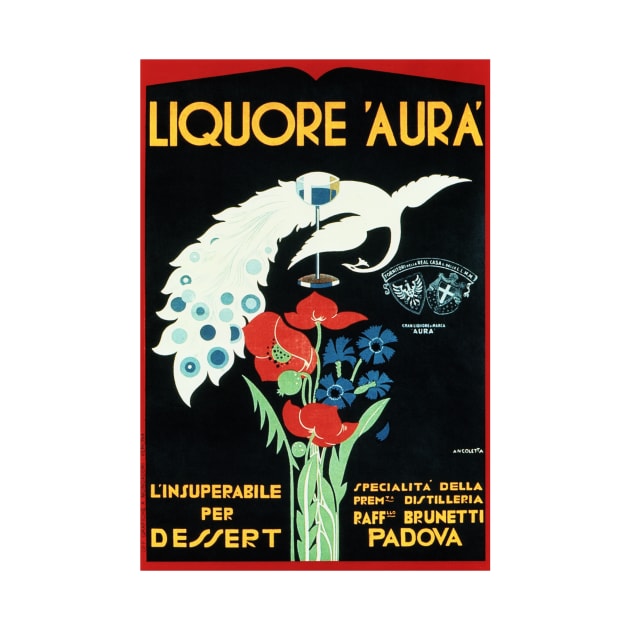 LIQUORE AURA Padova Italy Vintage Alcohol Liqueur Wine Advertisement Art by vintageposters