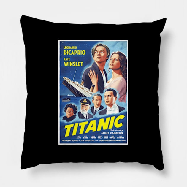 Titanic - 1997 American Romc Disaster Film Pillow by binchudala