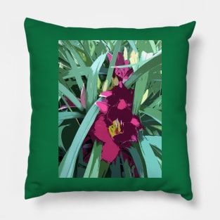 Rare daylily in ruby red, graphic design Pillow