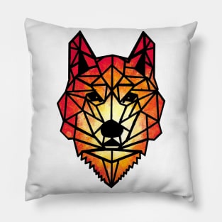 Geometric Wolf Pillow